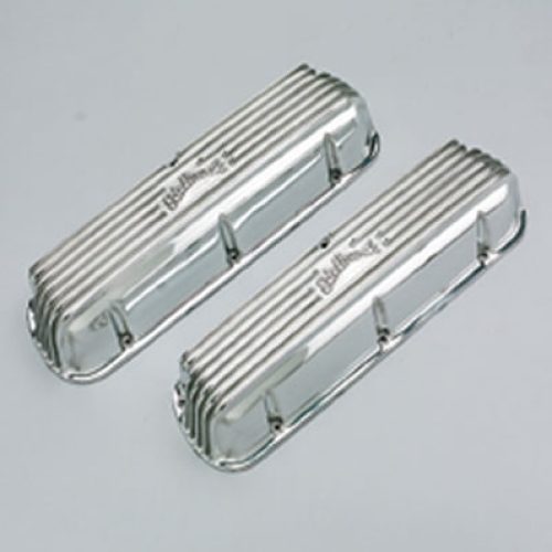 SBF FINNED ALUM VALVE COVERS  CLASSIC EDELBROCK