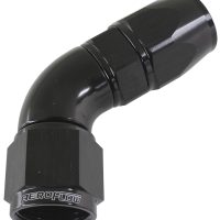 60 DEG -8AN FULL FLOW TEFLON  HOSE END BLACK 1 PIECE FULLFLO