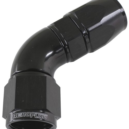 60 DEG -8AN FULL FLOW TEFLON  HOSE END BLACK 1 PIECE FULLFLO