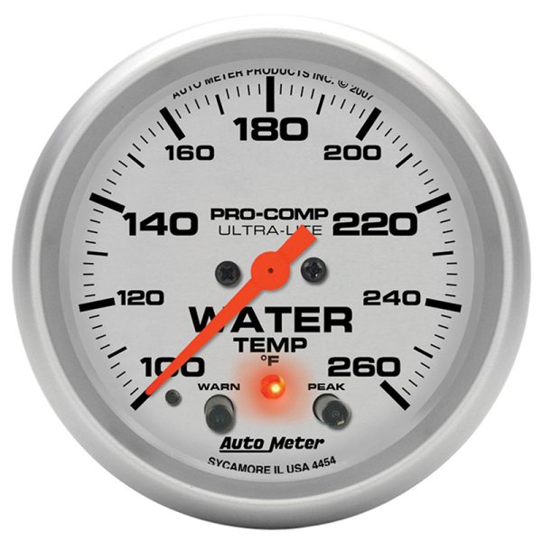 ULTRA-LITE 2-5/8" WATER TEMP  100-260°F, FS ELECT W/ PEAK