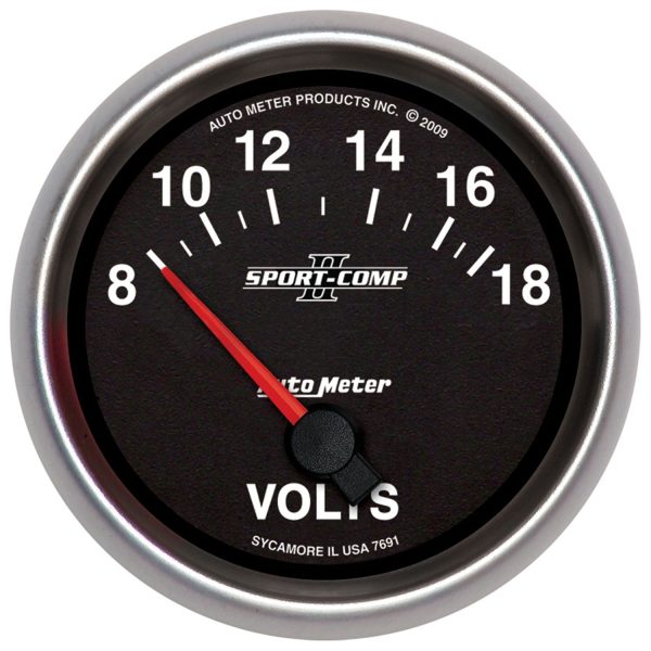 SPORT-COMP II 2-5/8" VOLTMETER8-18V, SHORT SWEEP ELECTRIC