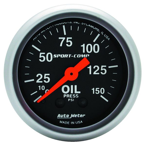 SPORT-COMP 2-1/16" OIL PRESS. 0-150 PSI, MECHANICAL