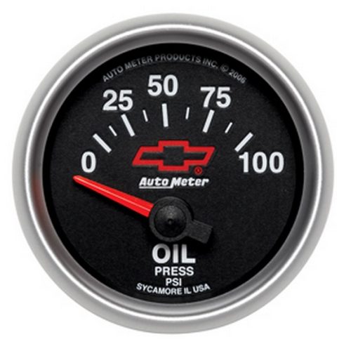 2-1/16″ ELECT OIL PRESS 100PSIBLACK FACE, GM CHEVY BOWTIE