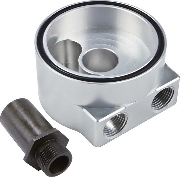 CVR BILLET SANDWICH ADPATOR   FORD 1/2" NPT INLET / OUTLET