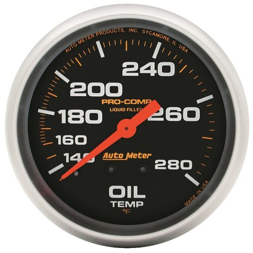 PRO-COMP 2-5/8″ OIL TEMP GAUGE140-280°F, LIQUID FILLED MECH
