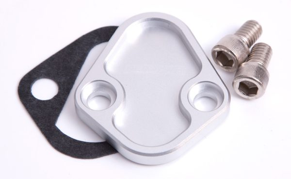 BILLET FUEL PUMP BLOCK OFF    SILVER CHRY BBC SBF BBF