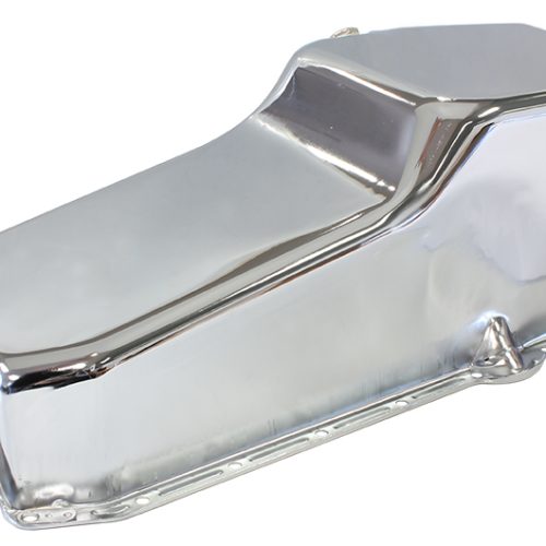 STEEL STOCK OIL PAN SBC CHROMERH/SIDE DIPSTICK REAR SUMP