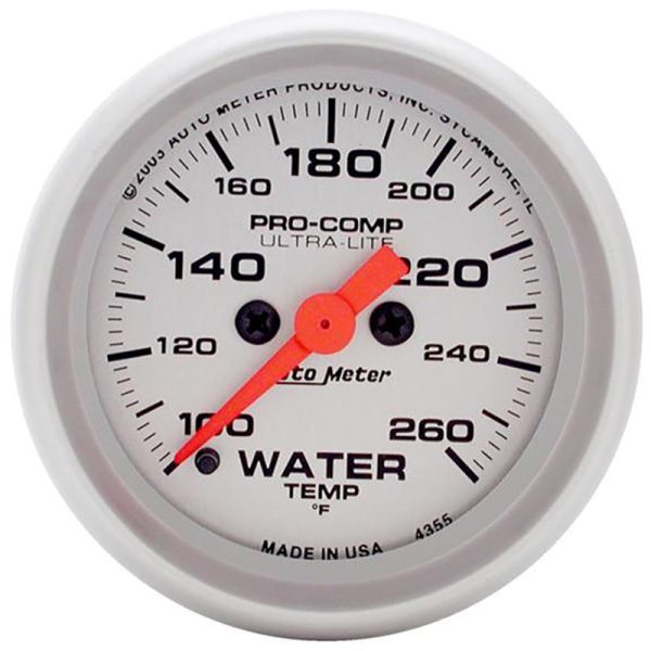 ULTRA-LITE 2-1/16" WATER TEMP 100-260°F, FULL SWEEP ELECT