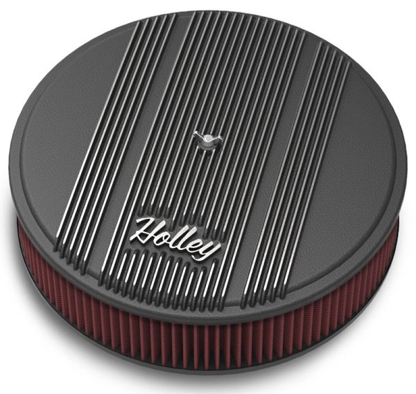 HOLLEY FINNED 14"X3 AIR FILTE BLACK WITH HOLLEY LOGO
