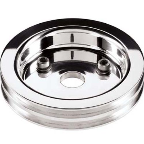 SB CHEV CRANK DOUBLE PULLEY   BILLET SHORT PUMP
