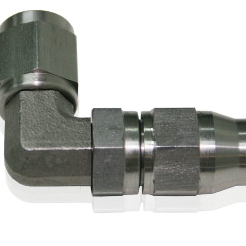 SS 90 DEG HOSE END -4AN       STEEL FULL SWIVEL SUIT TEFLON