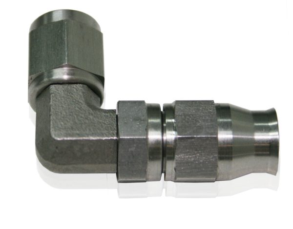 SS 90 DEG HOSE END -4AN       STEEL FULL SWIVEL SUIT TEFLON