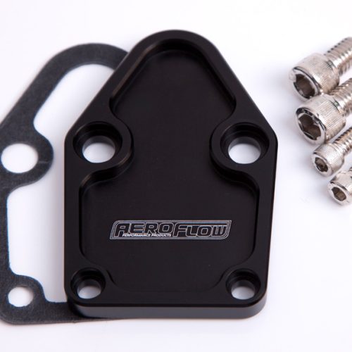 BILLET FUEL PUMP BLOCK OFF    PLATE BLACK SUITS SBC
