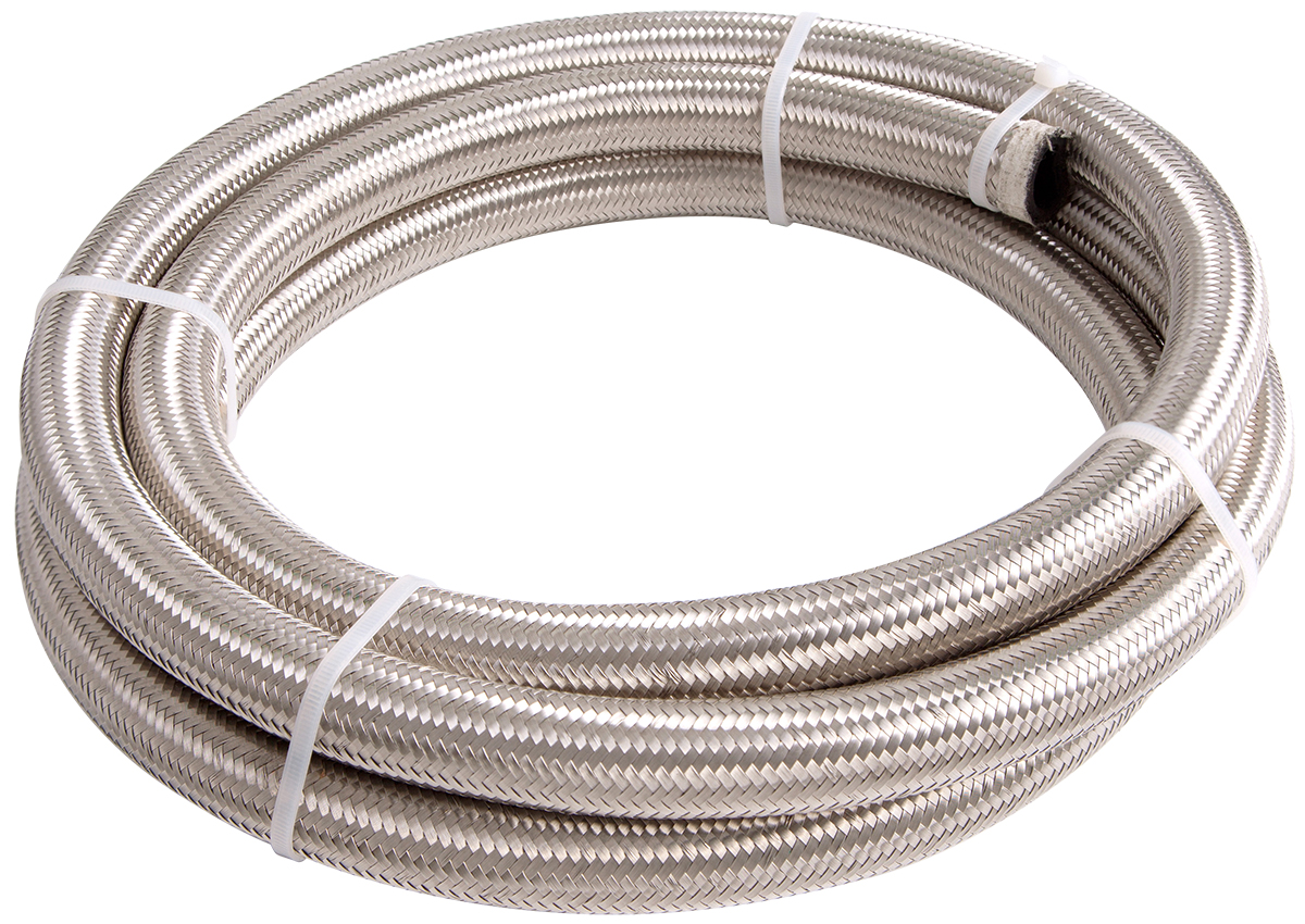 SS BRAIDED HOSE -6AN 15 METRE SILVER S/S 8.7mm ID 13.8mm OD - Image 2