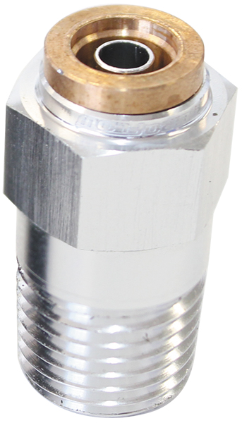 1/8" NPT STRAIGHT TO 3/16" 120SERIES NYLON SILVER FITTING - Image 2