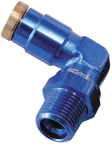 1/8" NPT 90 DEGREE TO 3/16" 120 SERIES NYLON BLUE FITTING - Image 2