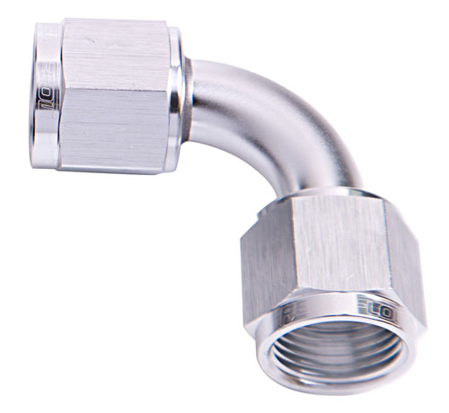 <strong>90° Female Swivel Coupler -12AN</strong> Silver Finish - Image 2