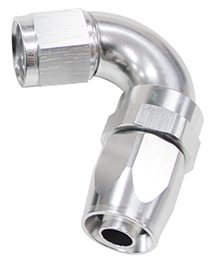 <strong>150 Series Taper One-Piece Full Flow Swivel 120° Hose End -6AN </strong>Silver Finish. Suit 100 & 450 Series Hose - Image 2