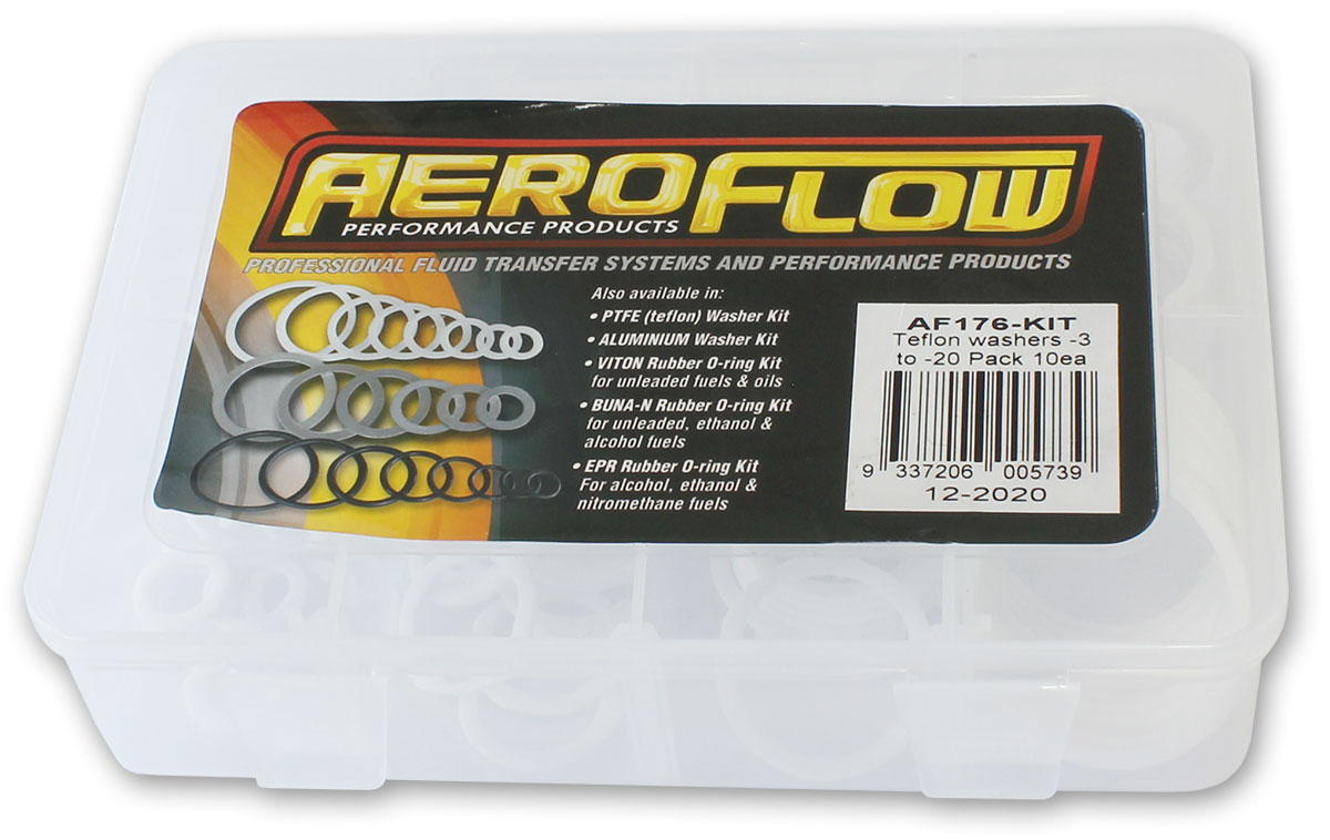 TEFLON WASH PK -3AN TO -20AN 10 OF EACH IN PLASTIC CASE - Image 2