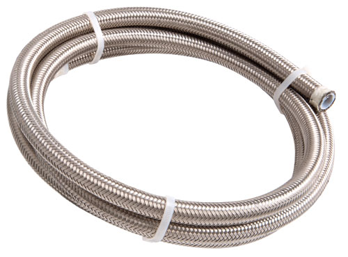SS TEFLON BRAIDED HOSE -4AN 4.5M SILVER 4.8mm ID 7.6mm OD - Image 2