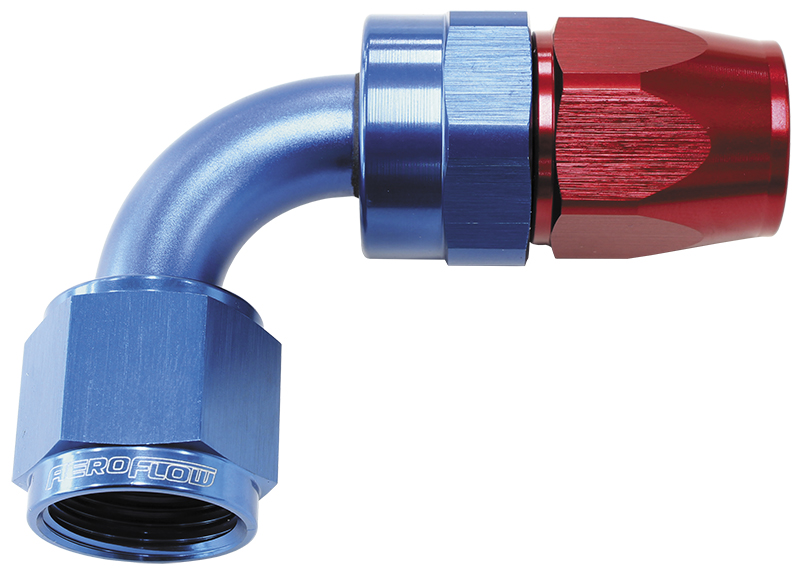 ALLOY 90 DEG HOSE END -10AN BLUE FULL SWIVEL SUIT TEFLON - Image 2