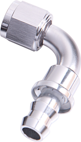 90 DEG PUSH LOCK END -12AN SILVER NO CLAMP REQUIRED - Image 2