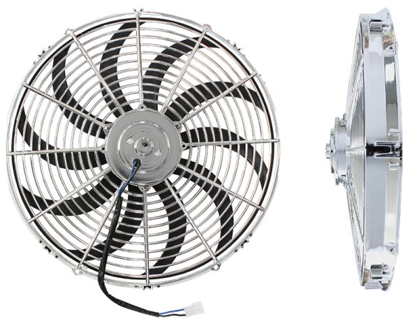 16" CURVED BLADE CHROME FAN REVERSIBLE 1750CFM - Image 2