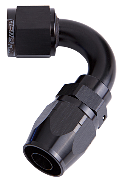 ALLOY 120 DEG HOSE END -6AN BLACK CUTTER STYLE FULL SWIVEL - Image 2