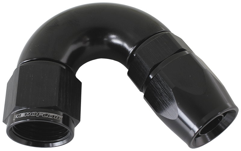 150 DEG -10AN FULL FLOW TEFLONHOSE END BLACK 1 PIECE FULLFLO - Image 2