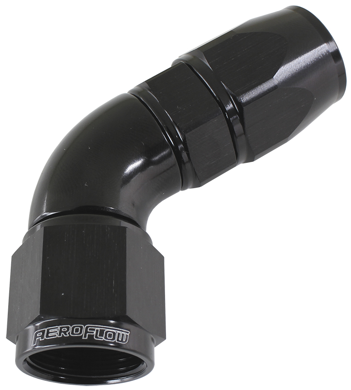 60 DEG -12AN FULL FLOW TEFLON HOSE END BLACK 1 PIECE FULLFLO - Image 2