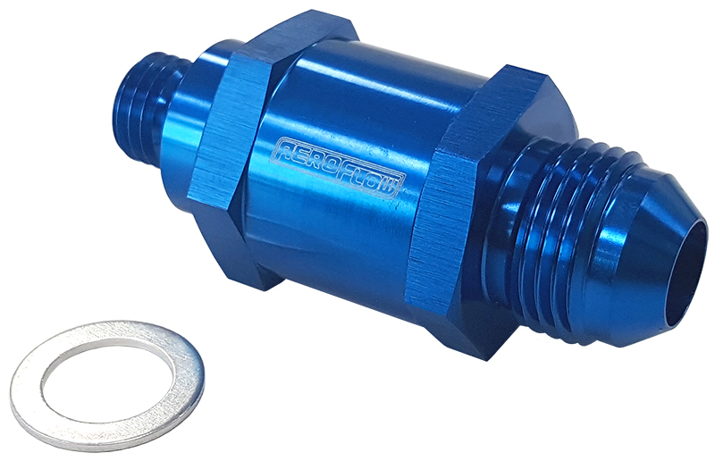 M12 X 1.5MM X -6AN CHECKVALVE BLUE MALE TO MALE BOSCH PUMP - Image 2