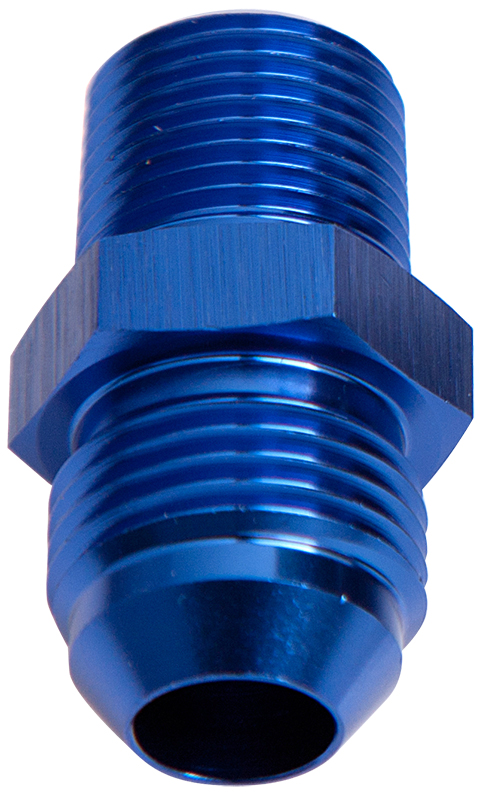 MALE FLARE -6AN TO 1/8" NPT BLUE MALE FLARE TO NPT ADAPTER - Image 2