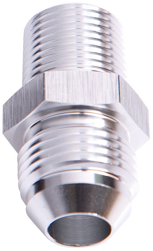 MALE FLARE -8AN TO 1/8" NPT SILVER MALE FLARE TO NPT ADAPT - Image 2