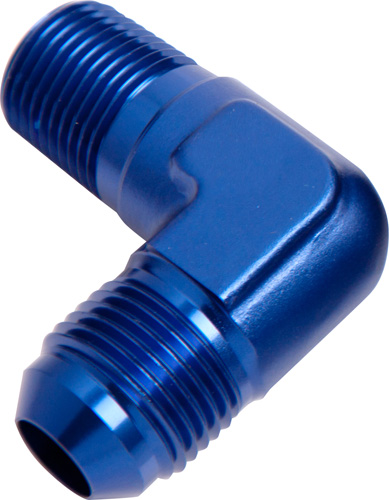 MALE 90 DEG 3/4" NPT TO -12AN BLUE MALE NPT TO AN 90 DEG - Image 2