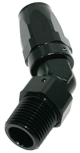 Male 3/8 NPT 45 Deg to -8 Hose Black - Image 2