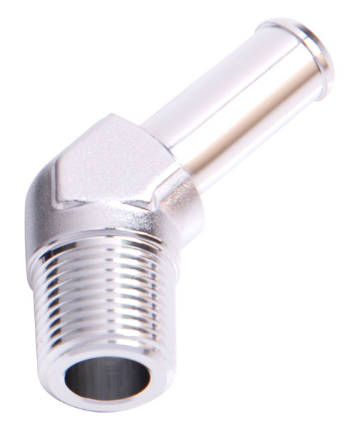 <strong>Male NPT to Barb 45° Adapter 1/2" to 3/4"</strong> Silver Finish - Image 2
