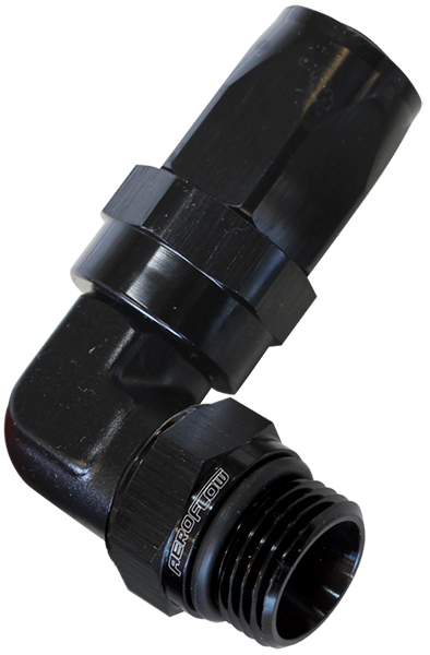 90 DEG -16 ORB TO -12AN HOSE BLACK SWIVEL - Image 2