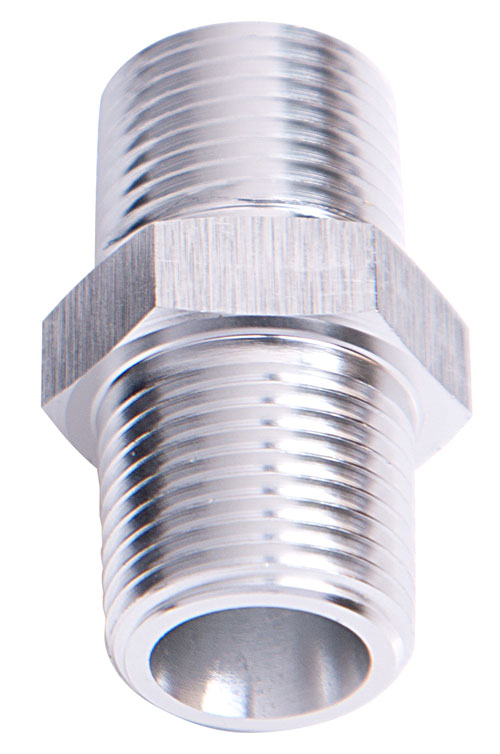 MALE COUPLER 1/4" NPT SILVER MALE TO MALE - Image 2