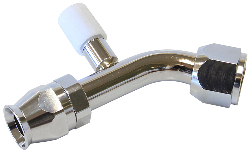 -8 A/C W/CHARGE PORT 45 DEG STAINLESS - Image 2