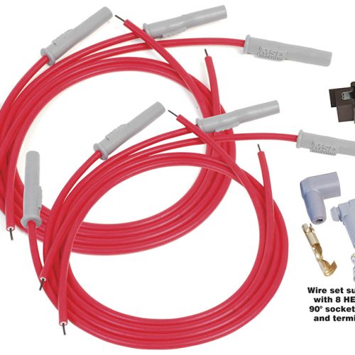UNIVERSAL RED STRAIGHT SPARK  PLUG LEADS POINTS & HEI SUPER
