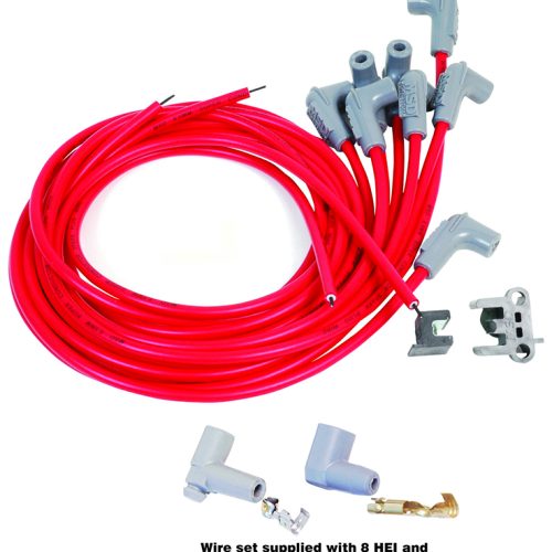UNIVERSAL RED 90 DEG SPARK    PLUG LEADS POINTS & HEI SUPER