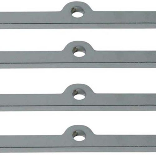 VALVE COVER HOLD DOWN TABS(4) SB CHEV, CHROME, 4 PER PACK