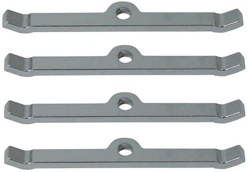 VALVE COVER HOLD DOWN TABS(4) SB CHEV, CHROME, 4 PER PACK