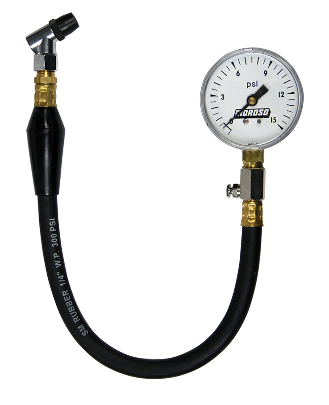 MOROSO 0-15 PSI TYRE PRESSURE GAUGE. LARGE INCREMENTS