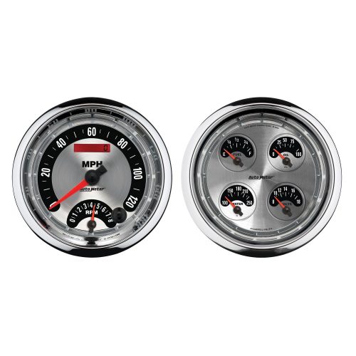 AM MUSCLE 2 PIECE GAUGE KIT 5″ QUAD & TACH/SPEED COMBO