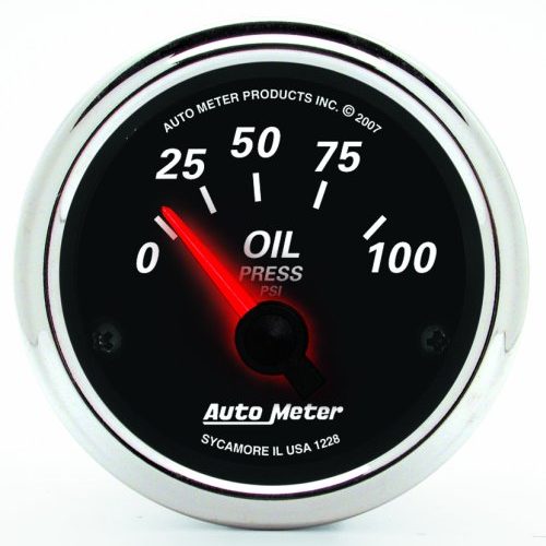 DESIGNER BLACK II OIL PRESSURE2-1/16″, 0-100PSI, SS ELECTRIC