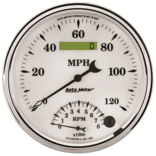 OLD TYME WHITE II 5″ COMBO    120 MPH SPEEDO / 8000RPM TACHO