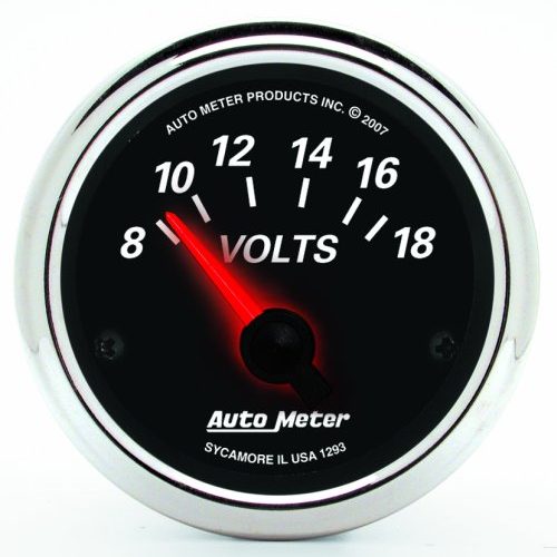DESIGNER BLACK II VOLTMETER   2-1/16″, 8-18V, SS ELECTRIC