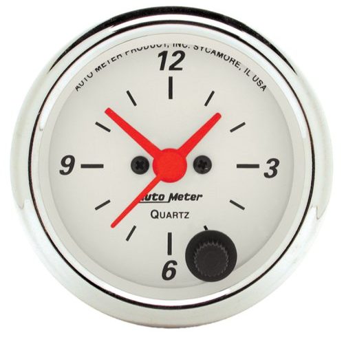 ARCTIC WHITE 2-1/16 CLOCK     QUARTZ MOVEMENT W/ SECOND HAND