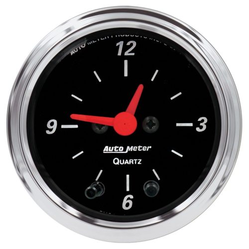 DESIGNER BLACK ANALOG CLOCK   2-1/16″, QUARTZ MOVEMENT